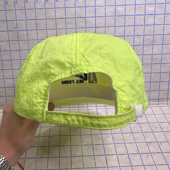 East Point Seafood VTG Rope hat Willapa Bay WA Neon Green Yellow Snap Back Zip - Picture 6 of 9